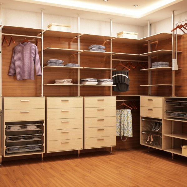 Ergonomic and practical storage in a stylish wardrobe space