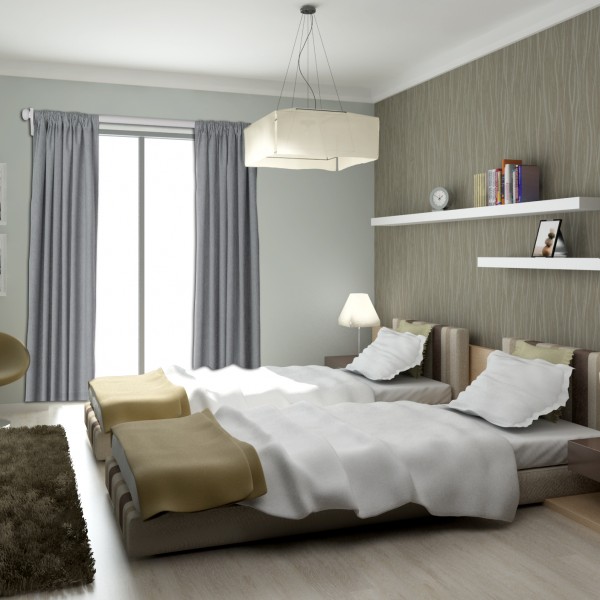 Kick back in a trendy bedroom space