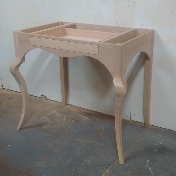 Handmade solid oak washstand with drawer ready for a marble top