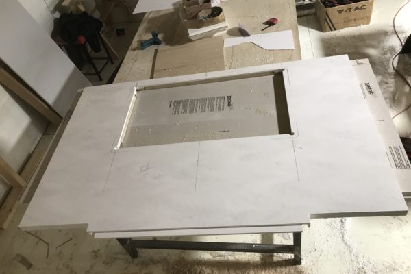 Getacore Veneto Kitchen worktop fabrication with hob cut out