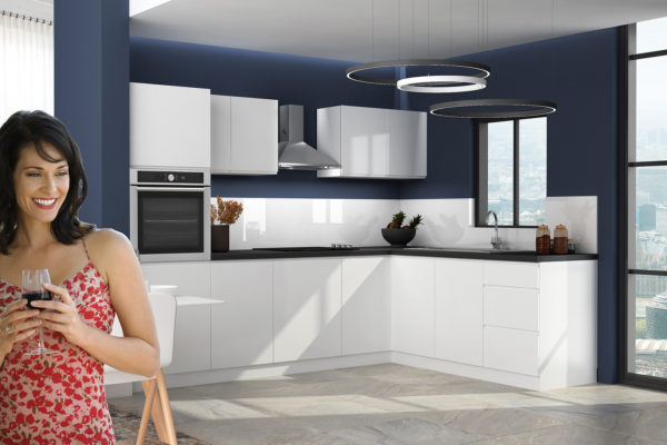 Handleless Gloss White Kitchen