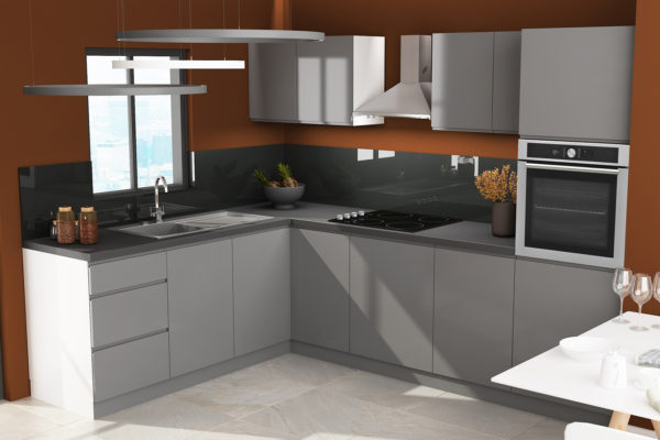 Handleless Grey Pebble kitchen